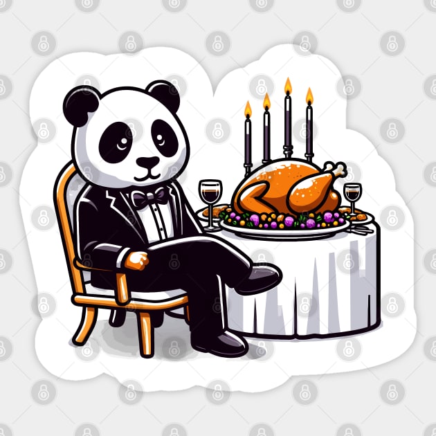 Happy Thanksgiving Giant Panda Sticker by Graceful Designs